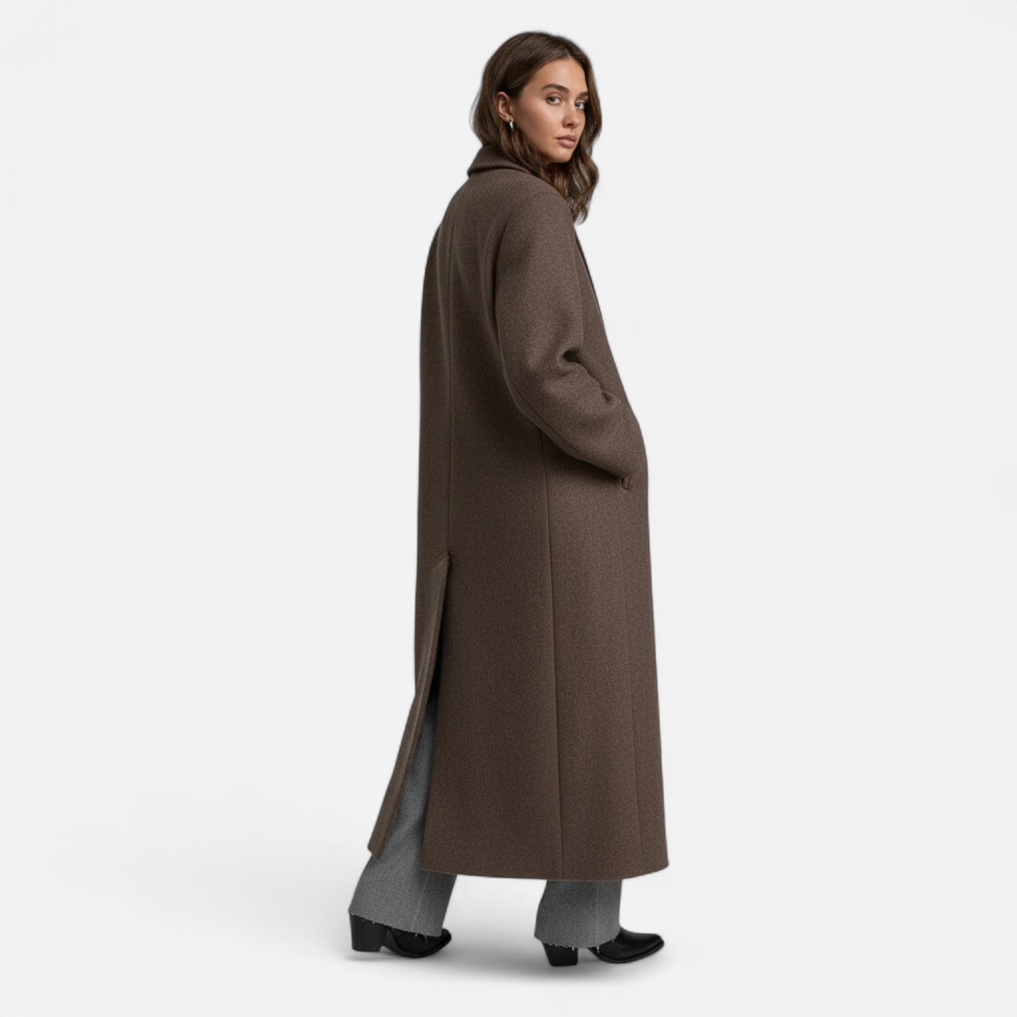House of Livia | Women's Structured Shoulder Wool Coat